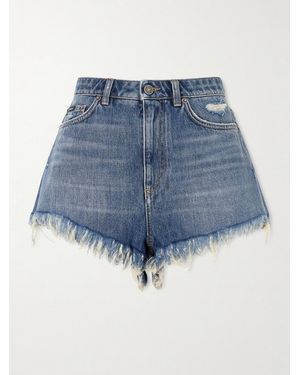 Dolce & Gabbana Frayed Denim Shorts - Blau