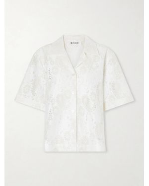 Rohe Embroidered Linen-Blend Lace Shirt - White