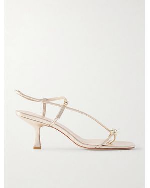 Loeffler Randall Triana Embellished Metallic Leather Sandals - Natural