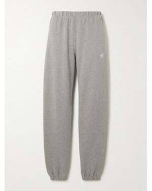 ÉTERNE Cotton And Modal-Blend Jersey Tapered Track Pants - Gray