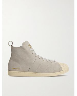 adidas Originals Wales Bonner Superstar Hi Perforated Suede Sneakers - Natural