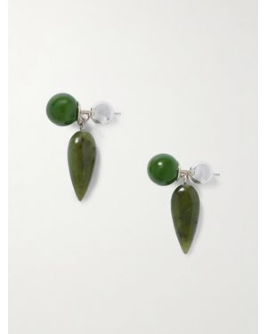 Sophie Buhai Tiny Phoenician Ohrringe Aus Jade Und Silber - Grün