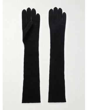 The Elder Statesman Handschuhe Aus Geripptem Kaschmir - Schwarz