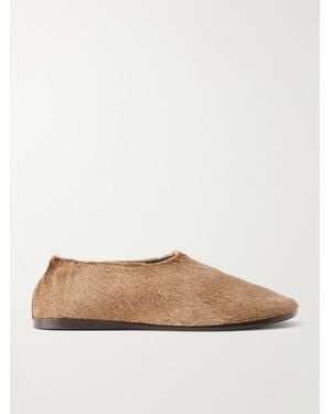 Lemaire Glove Calf Hair Slip-Ons - Natural