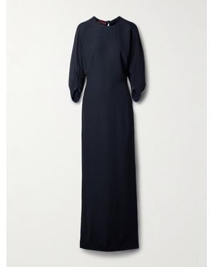 Gucci Robe Du Soir En Cady À Finitions En Satin De Soie - Bleu