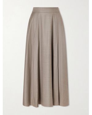 Sa Su Phi Lauren Wool Midi Skirt - Brown