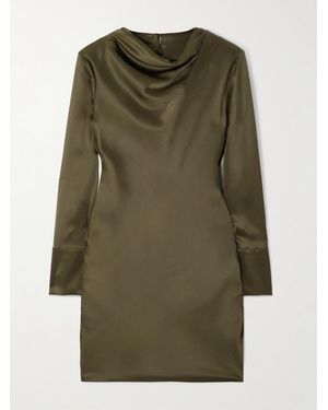 Veronica de Piante Amal Draped Stretch-Silk Satin Mini Dress - Green