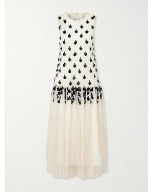 DIOTIMA Midikleid Aus Organza Mit Verzierungen Und Raffungen - Weiß