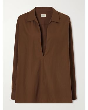 Comme Si Cotton-Poplin Shirt - Brown