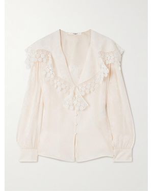 Chloé Organic Silk-Jacquard Blouse - Natural