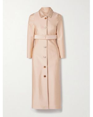 Marie Adam-Leenaerdt Trenchcoat Aus Stretch-Satin Mit Gürtel - Natur