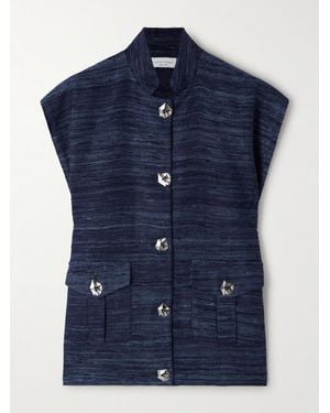 Violante Nessi Veste Sans Manches En Tweed De Soie Milly - Bleu