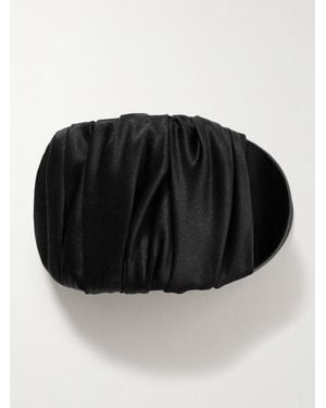 Jennifer Behr Tasha Ruched Satin Hair Clip - Black
