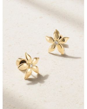 Ileana Makri Mini Blossom 18-Karat Diamond Earrings - Natural