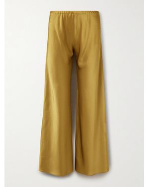 La Ligne Pantalon Large En Satin Colby - Jaune