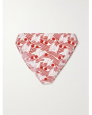 Fisch Net Sustain Printed Stretch-Econyl Bikini Briefs - Pink
