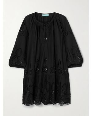 Melissa Odabash Ashley Tiered Broderie Anglaise Cotton Kaftan - Black