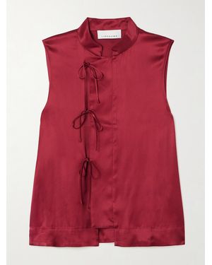 LIBEROWE Florence Tie-Detailed Satin Top - Rot