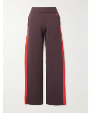 Wales Bonner Tide Striped Knitted Track Trousers - Red