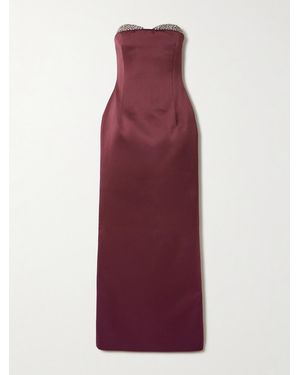 The New Arrivals Ilkyaz Ozel Noélie Strapless Crystal-Embellished Satin Maxi Dress - Purple