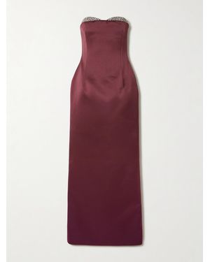 The New Arrivals Ilkyaz Ozel Noélie Strapless Crystal-Embellished Satin Maxi Dress - Purple