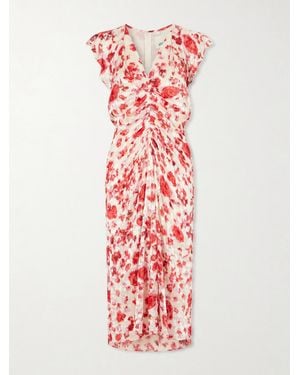 Isabel Marant Lyndsay Floral-Print Chiffon Midi Dress - White