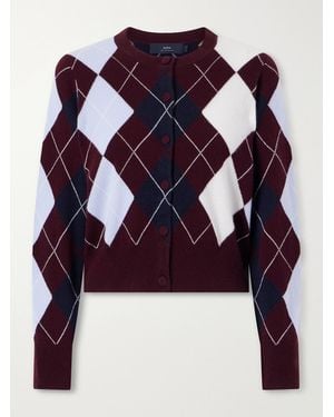 arch4 Claridges Argyle Cashmere Cardigan - Purple