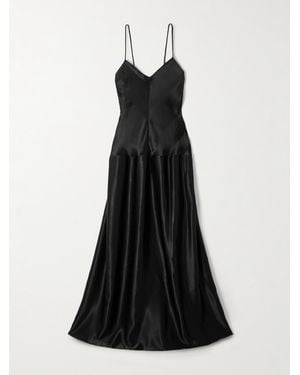 FFORME Layla Hammered-Satin Maxi Dress - Black