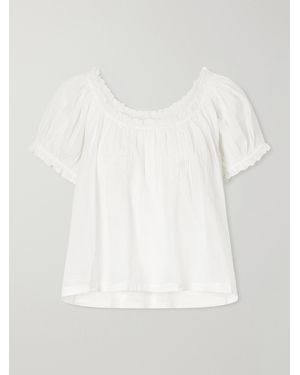 Doen Frederica Organic Cotton-Voile Blouse - White