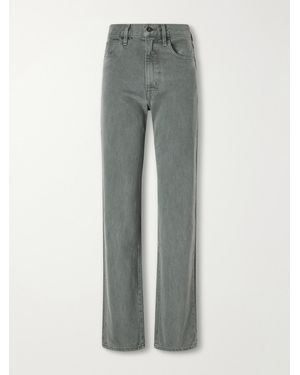 SLVRLAKE Denim High-Rise Straight-Leg Jeans - Gray