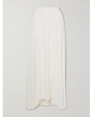 Interior Andre Asymmetric Panelled Stretch-Jersey Maxi Skirt - White