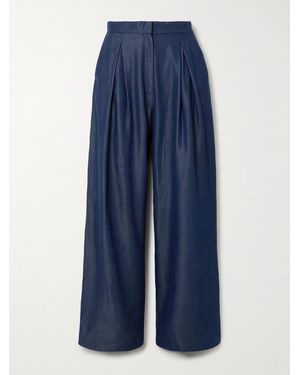 ANDRES OTALORA Plenitud Pleated Tencel Wide-Leg Trousers - Blue