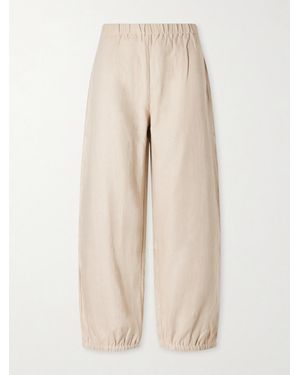 Suzie Kondi Delos Linen Wide-Leg Trousers - Natural