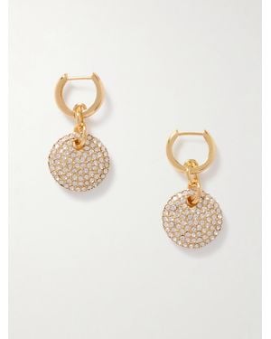 Roxanne Assoulin The Pavé Lentil-Tone Crystal Hoop Earrings - Natural