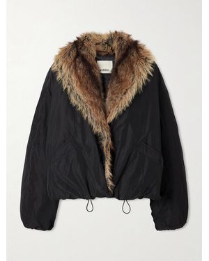 Isabel Marant Charone Reversible Plush-Trimmed Shell Jacket - Black