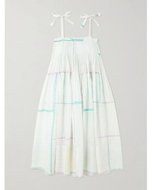 Eka Riley Ruffled Printed Cotton And Silk-Blend Voile Midi Dress - White