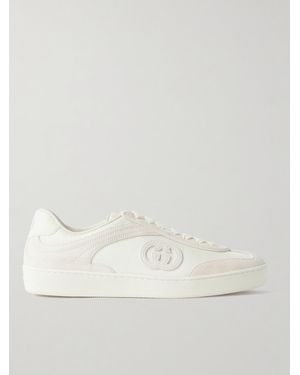 Gucci Baskets En Résille Et En Daim À Finitions En Cuir - Neutre