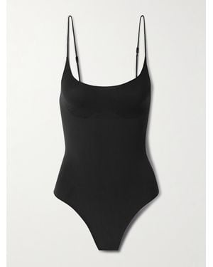 Skims Sheer Seamless Thong Bodysuit – Onyx – String-Body - Schwarz