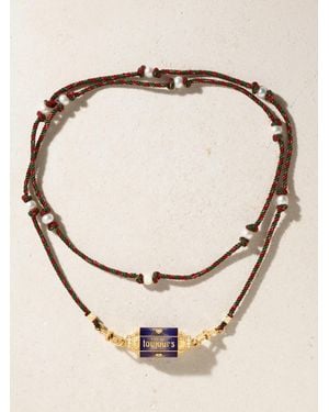 Marie Lichtenberg Amour Toujours Locket Kette Mit Emaille, Diamanten, Perlen Und Details Aus 18 Karat - Natur
