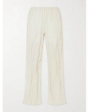 Rohe Jam Crinkled Cotton-Blend Wide-Leg Pants - Natural