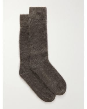 Lisa Yang Brushed Cashmere Socks - Gray