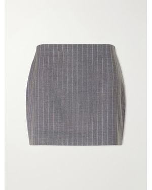 Valentino Garavani Striped Wool Mini Skirt - Grey