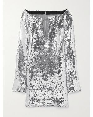 16Arlington Solare Sequined Tulle Mini Dress - Grey