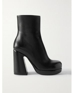 Proenza Schouler Forma Leather Platform Ankle Boots - Black