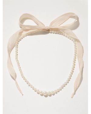 Mizuki Perlenkette Mit Seidenbesatz Und Details Aus 14 Karat - Natur