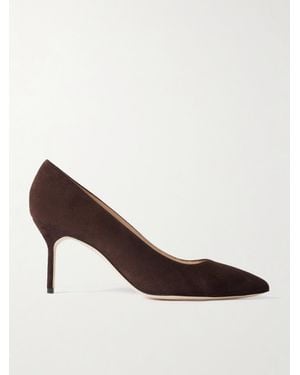 Manolo Blahnik Bb 70 Pumps Aus Veloursleder - Braun