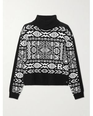 Bogner Nadin Fair Isle Appliquéd Wool-Jacquard Turtleneck Sweater - Schwarz