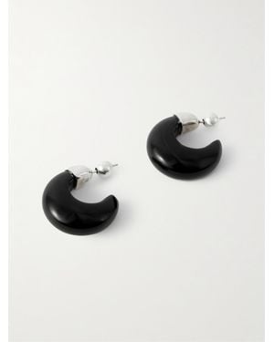 Sophie Buhai Donut Creolen Mit Onyxen Und Details Aus Silber - Schwarz
