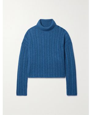 Altuzarra Terence Herringbone Cashmere Turtleneck Sweater - Blue