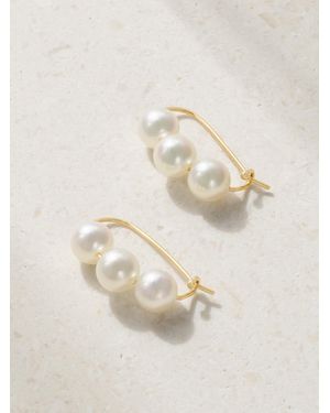 Mizuki 14-Karat Pearl Earrings - Metallic